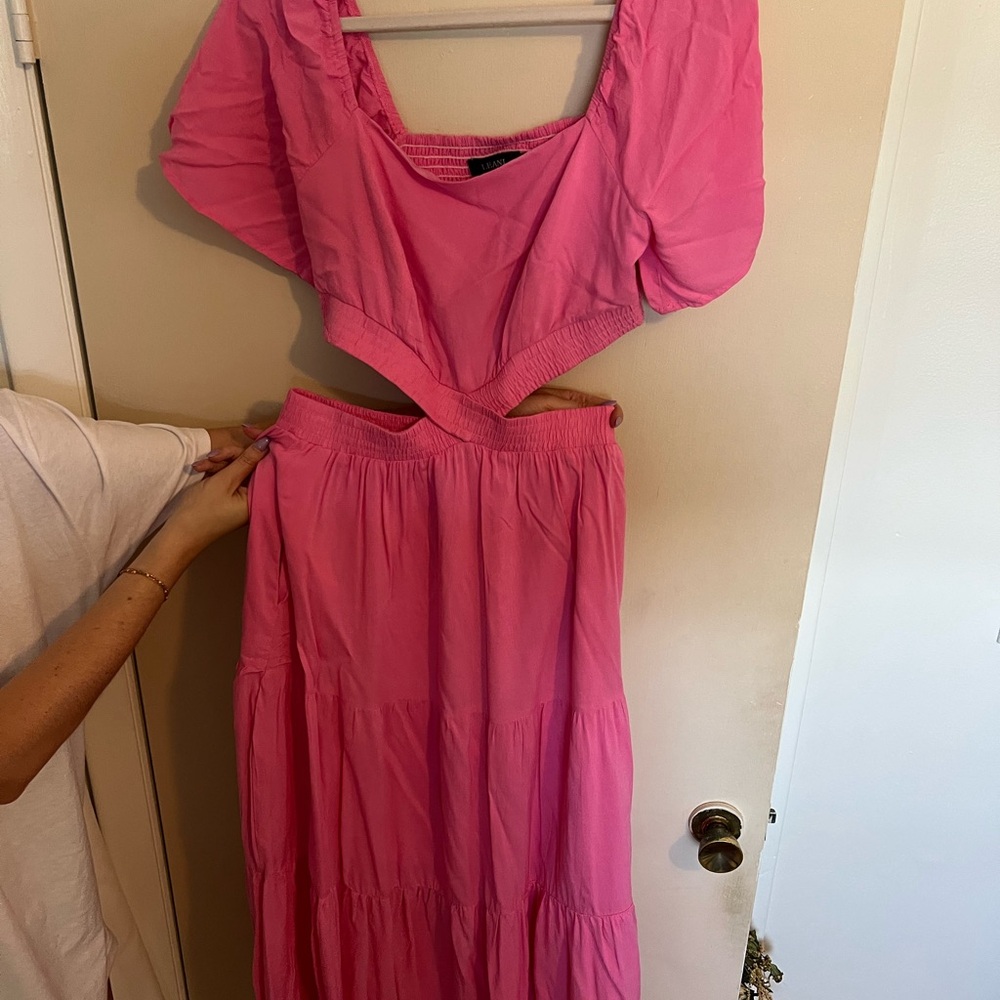 Chic Backless Pink Dress